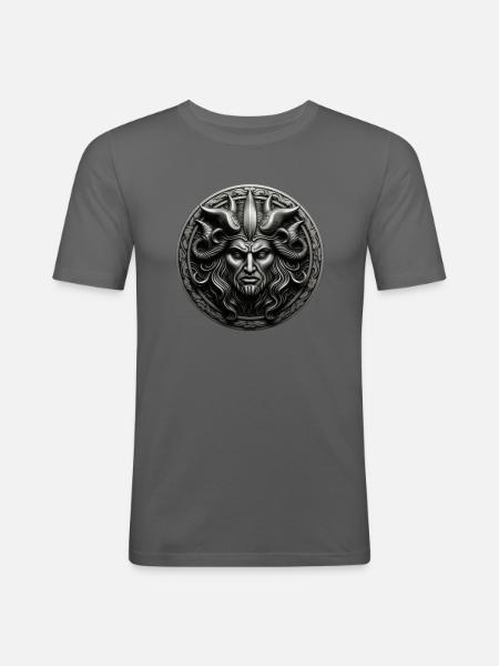 Fantasy Artwork: Antike Gottheit - Männer Slim Fit T-Shirt - Graphite