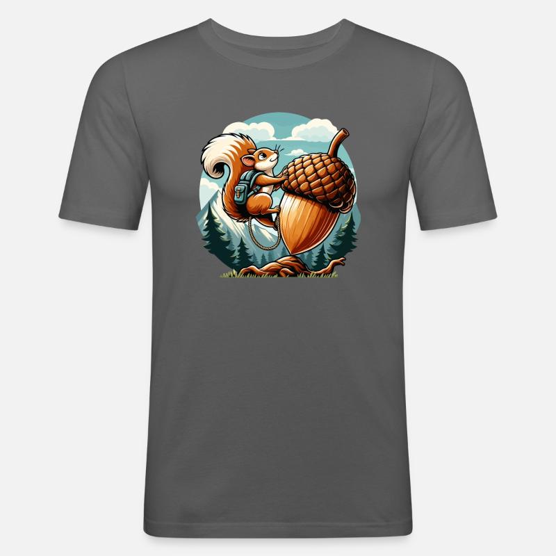 Abenteuer Eichhörnchen - Männer Slim Fit T-Shirt - Graphite