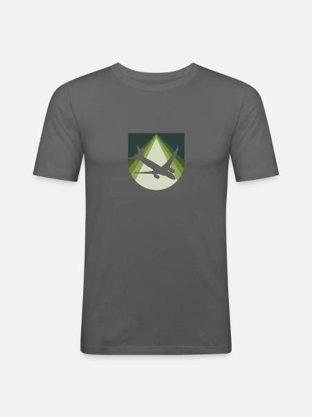 Luftfahrt Pilot Flugzeug - Männer Slim Fit T-Shirt - Graphite