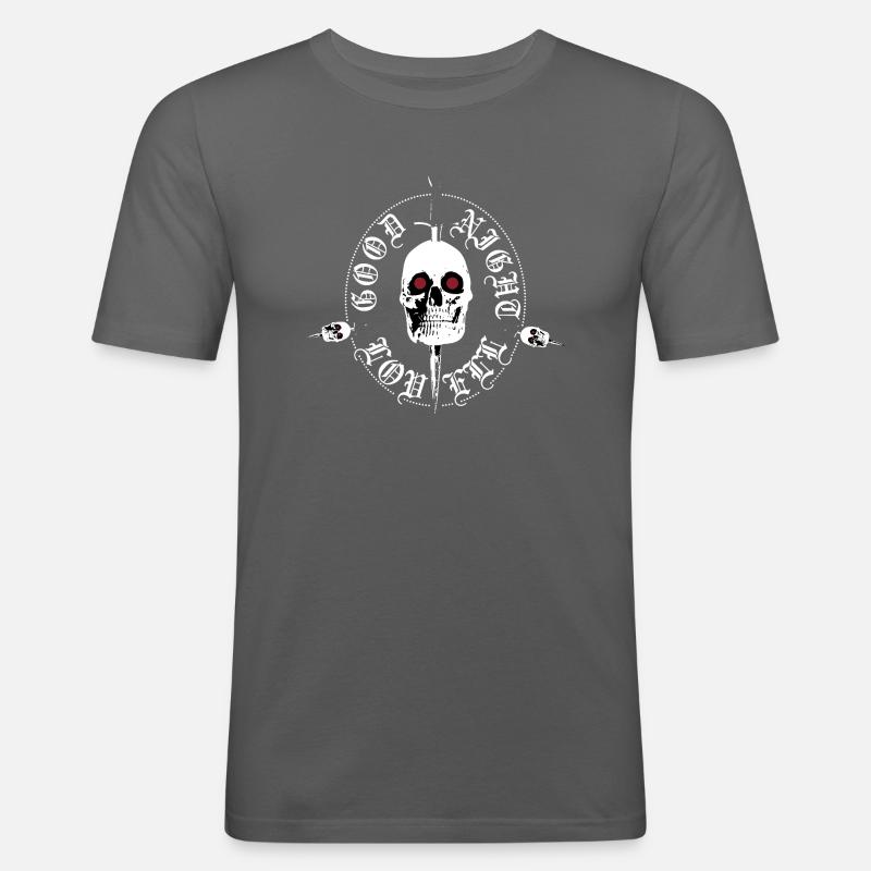 Night Lovell skull - Männer Slim Fit T-Shirt - Graphite