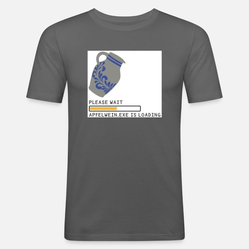 Bembel Loading please wait - Männer Slim Fit T-Shirt - Graphite