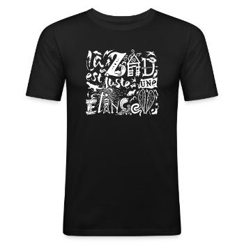 ZAD étincelle - T-shirt près du corps Homme - noir - Devant - Nik (191cm)