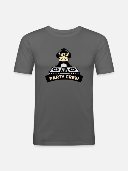 duck party crew - Männer Slim Fit T-Shirt - Graphite