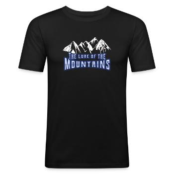 L’attrait des montagnes 2 - T-shirt près du corps Homme - noir - Devant - Nik (191cm)