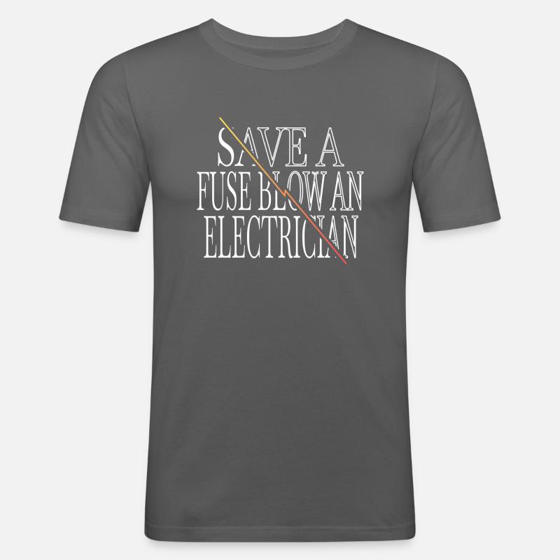 lineman computer electrical engineering profession - Männer Slim Fit T-Shirt - Graphite