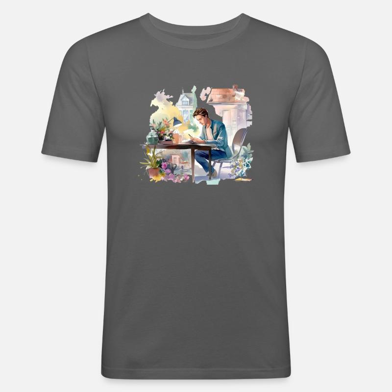 Alone without you - Men's Slim Fit T-Shirt - graphite grey