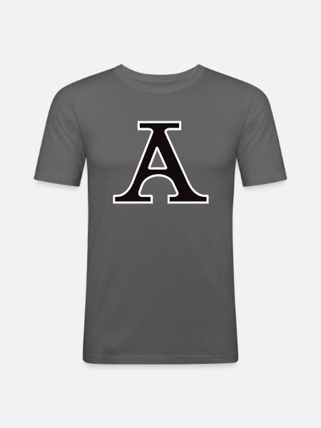 Letter A - Männer Slim Fit T-Shirt - Graphite