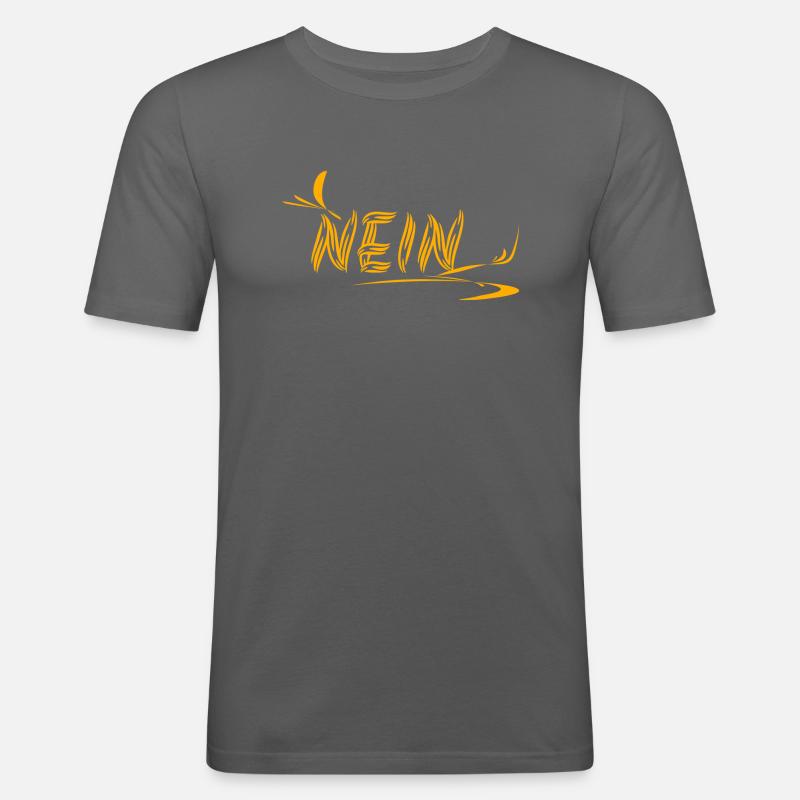Geschenkidee Nein Dagegen - Männer Slim Fit T-Shirt - Graphite