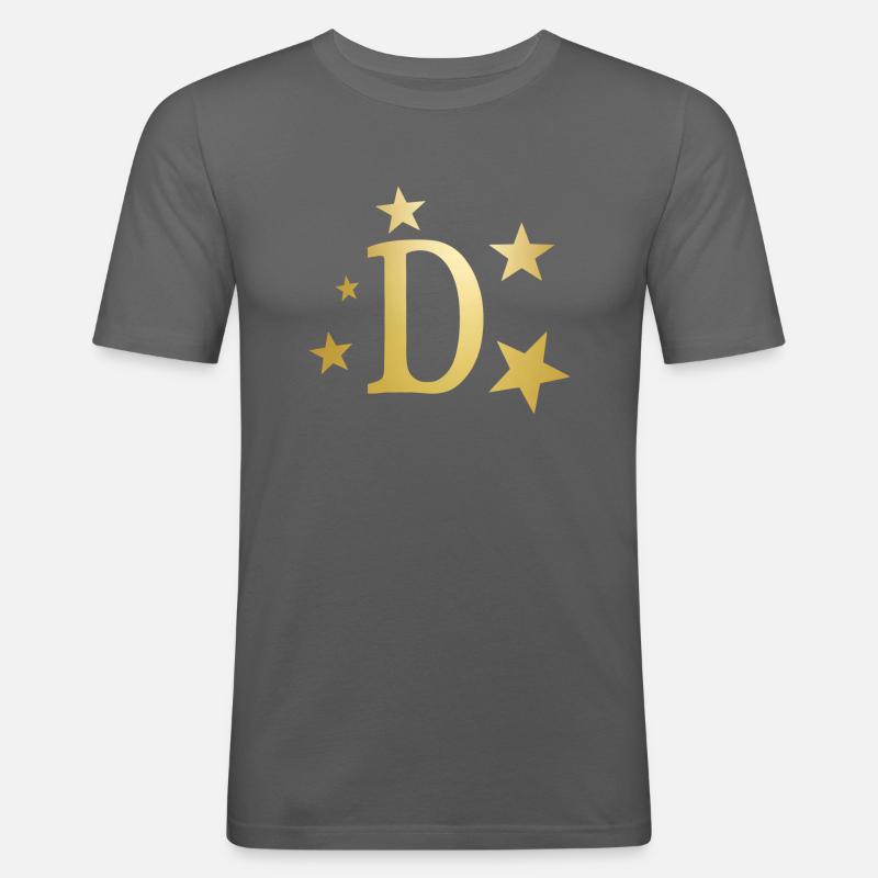Buchstabe D mit Sternen - Männer Slim Fit T-Shirt - Graphite