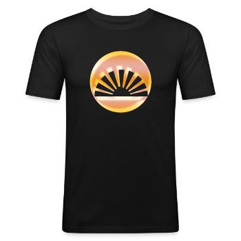 Lever du soleil - T-shirt près du corps Homme - noir - Devant - Nik (191cm)