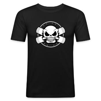 Head Bones Motors - Men's Slim Fit T-Shirt - black - Front - Nik (191cm)