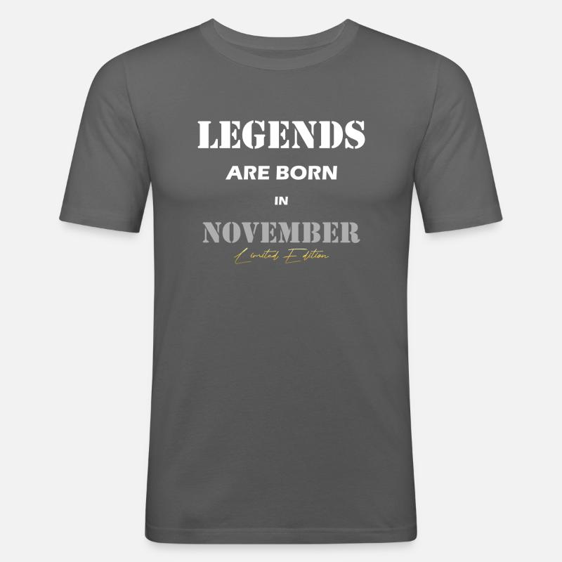 November Legends Geschenk white - Männer Slim Fit T-Shirt - Graphite