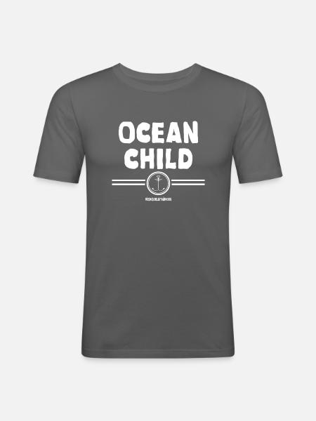 Ocean Child - Männer Slim Fit T-Shirt - Graphite