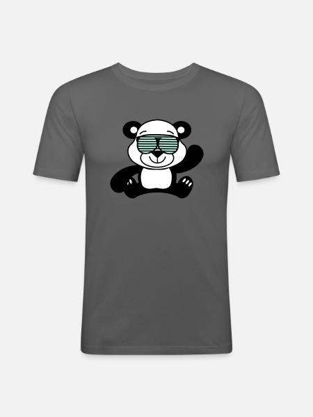Panda Bear Cool - Men's Slim Fit T-Shirt - graphite grey
