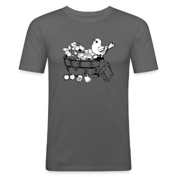 Spring - Men's Slim Fit T-Shirt - graphite grey - Front - Nik (191cm)