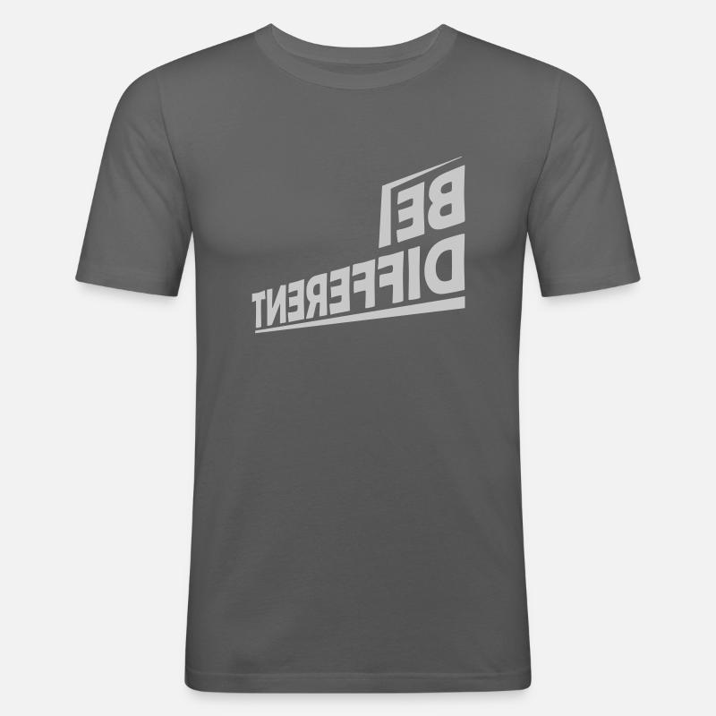 Be different Logo Design - Männer Slim Fit T-Shirt - Graphite