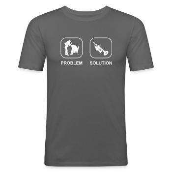 Trompete Musiker Spruch Musik Instrument lustiger - Männer Slim Fit T-Shirt - Graphite - Vorne - Nik (191cm)