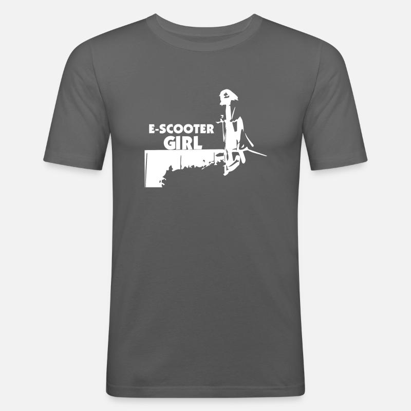 E-Scooter E-Roller Scooter - Männer Slim Fit T-Shirt - Graphite