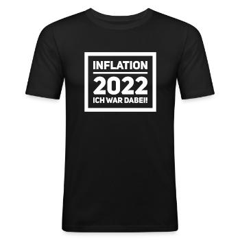 Inflation 2022 - Männer Slim Fit T-Shirt - Schwarz - Vorne - Nik (191cm)