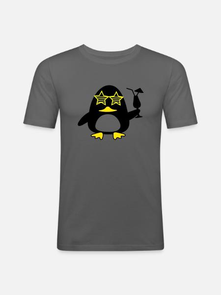 beach duck - Männer Slim Fit T-Shirt - Graphite
