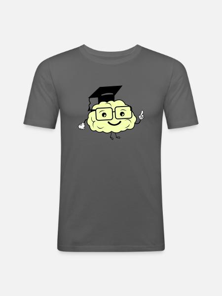 smart brain 02 - Men's Slim Fit T-Shirt - graphite grey