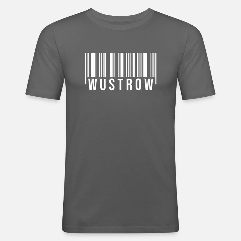Wustrow Strichcode - Männer Slim Fit T-Shirt - Graphite