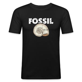 Fossil Urgestein Rarität alter Mann, alte Frau - Männer Slim Fit T-Shirt - Schwarz - Vorne - Nik (191cm)