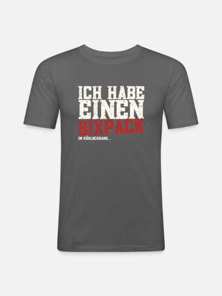 Ich habe einen Sixpack - Männer Slim Fit T-Shirt - Graphite