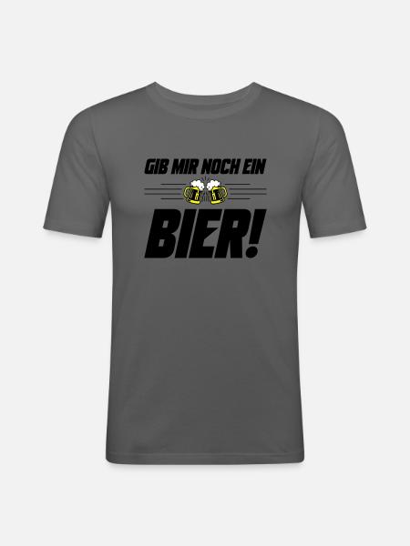 Noch ein Bier Spruch - Männer Slim Fit T-Shirt - Graphite