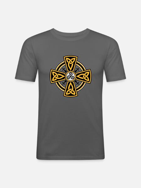 Croix Bretonne - T-shirt près du corps Homme - gris graphite