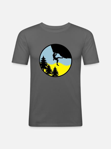climbing nature - Men's Slim Fit T-Shirt - graphite grey