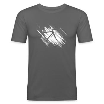 Fahrrad, Rennrad Schablone - Männer Slim Fit T-Shirt - Graphite - Vorne - Nik (191cm)
