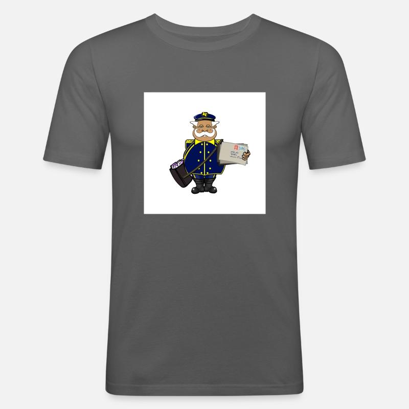 Dicke Post Comic - Männer Slim Fit T-Shirt - Graphite