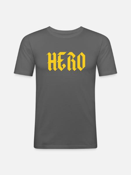 Gothic Hero Text - Männer Slim Fit T-Shirt - Graphite