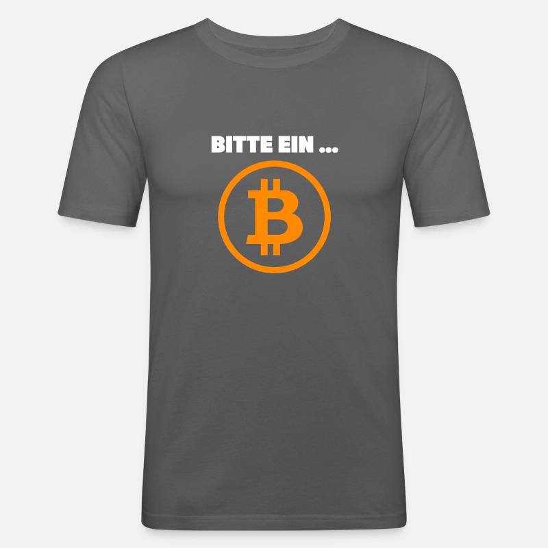 Bitte ein Bitcoin - Männer Slim Fit T-Shirt - Graphite