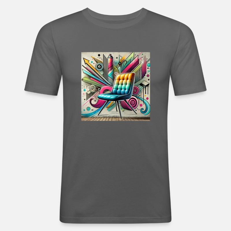 Stuhl Graffiti Möbelverkäufer - Männer Slim Fit T-Shirt - Graphite
