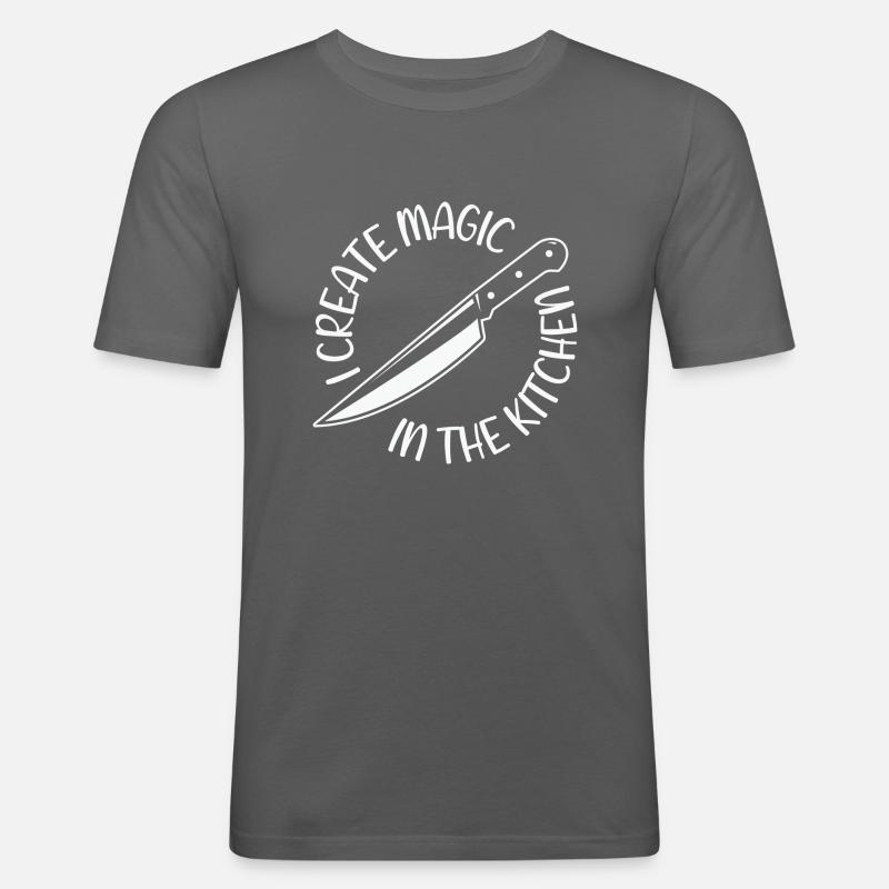 I create magic in the kitchen - Men's Slim Fit T-Shirt - graphite grey