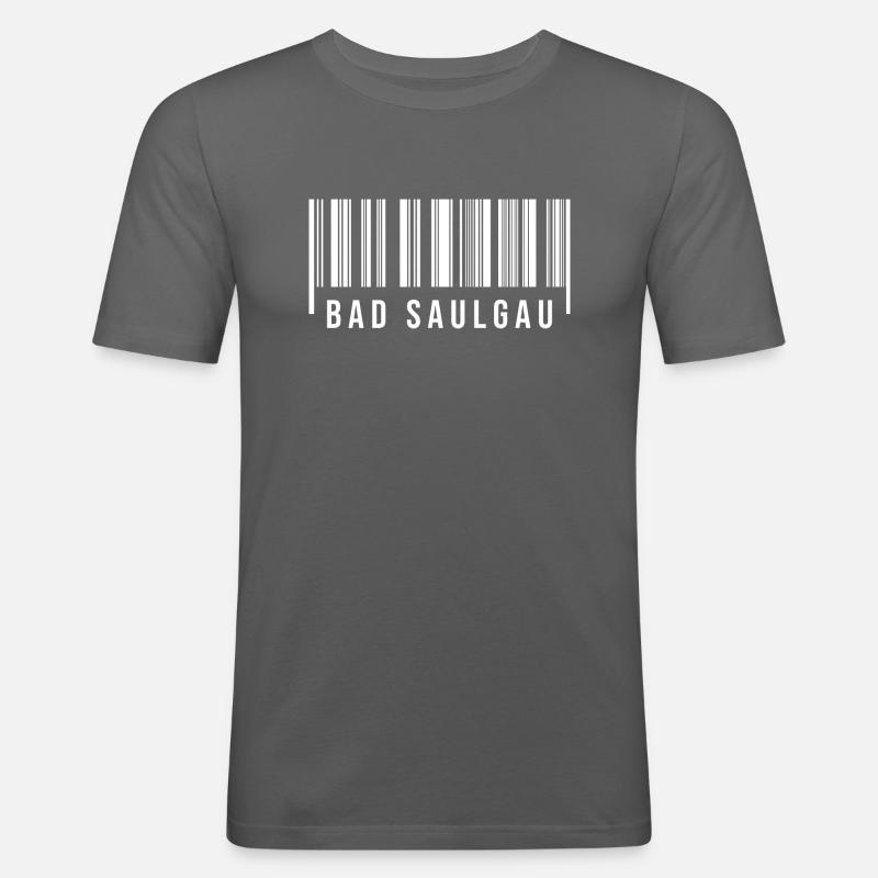 Schwabe Strichcode Bad Saulgau - Männer Slim Fit T-Shirt - Graphite