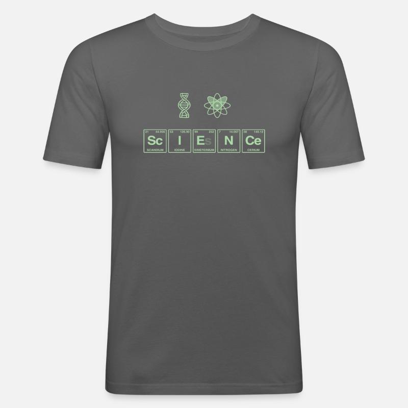 I LOVE SCIENCE - Elemente Perdiodensystem - Männer Slim Fit T-Shirt - Graphite