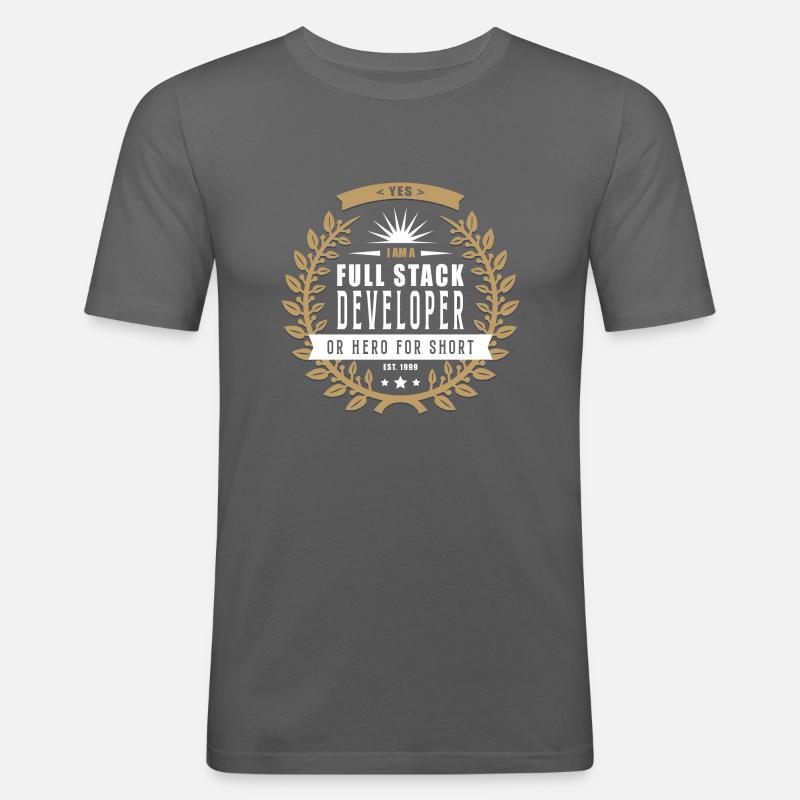 L’enfer des développeurs Full Stack - T-shirt près du corps Homme - gris graphite
