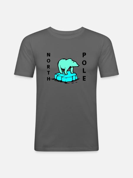 eisbär north pole - Männer Slim Fit T-Shirt - Graphite