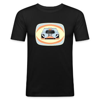 917 Retro Sportscar - Männer Slim Fit T-Shirt - Schwarz - Vorne - Nik (191cm)