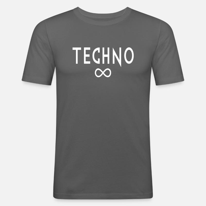 Techno Unendlichkeit - Männer Slim Fit T-Shirt - Graphite