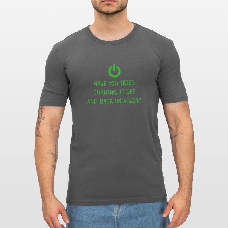 Turning it off Programming Computer Science Gift Men's Slim Fit T-Shirt