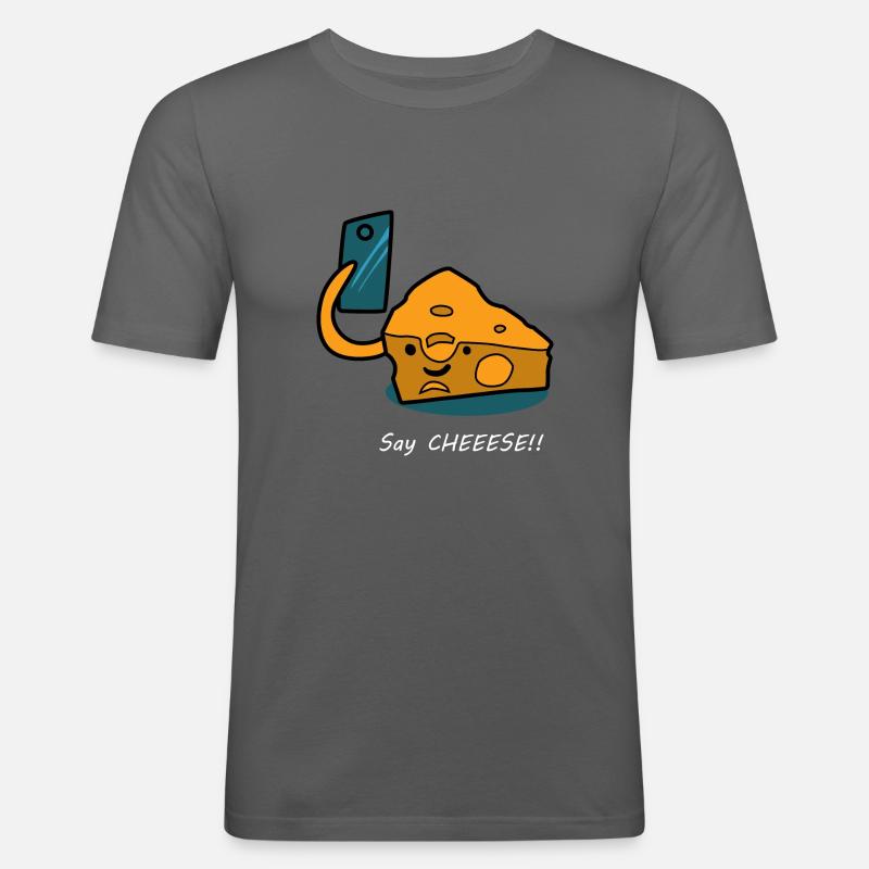 Cheese handy geschenkidee - Männer Slim Fit T-Shirt - Graphite