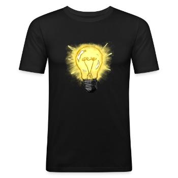 Luminous lamp - Men's Slim Fit T-Shirt - black - Front - Nik (191cm)