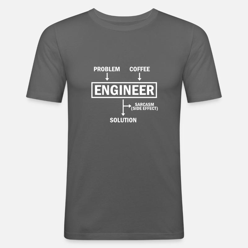 Problem Engineer Coffee Solution Sarcasm - Männer Slim Fit T-Shirt - Graphite