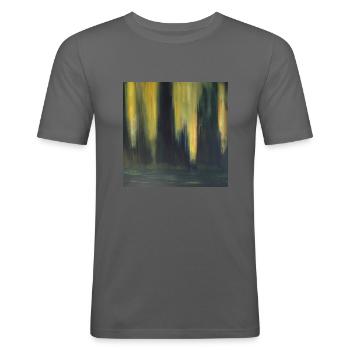 Aurore boréale - T-shirt près du corps Homme - gris graphite - Devant - Nik (191cm)