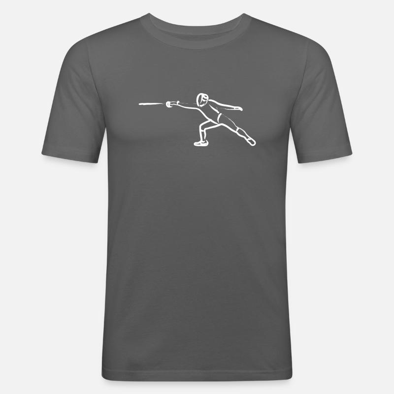 Fechter, dynamisch - Männer Slim Fit T-Shirt - Graphite