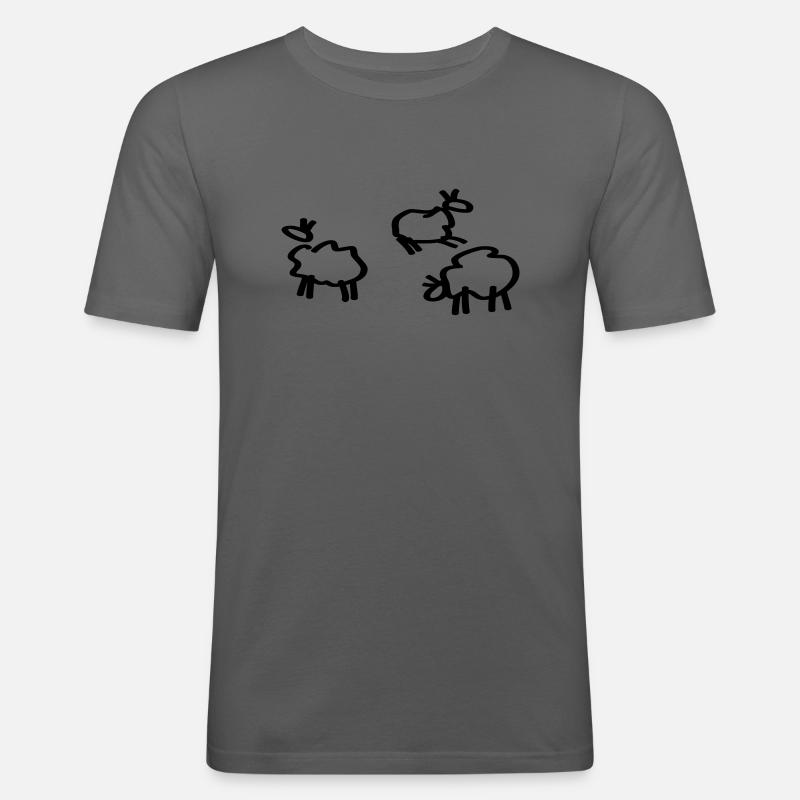 Schafe // Sheep - Männer Slim Fit T-Shirt - Graphite